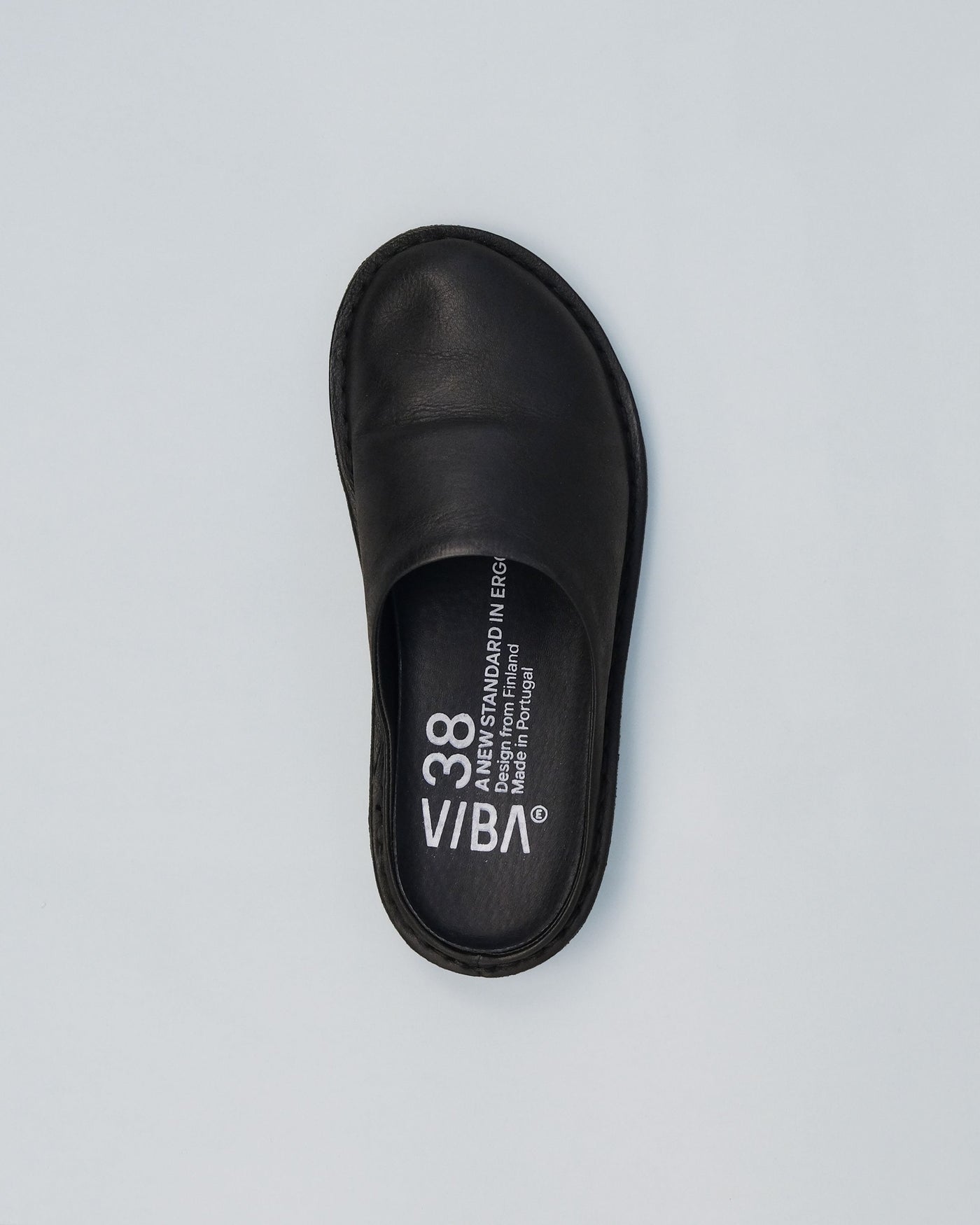 Roma leather in Preto Black — top view