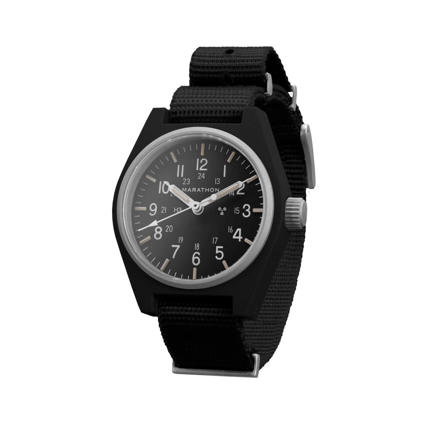 GPM 34mm in Black — three-quarter view