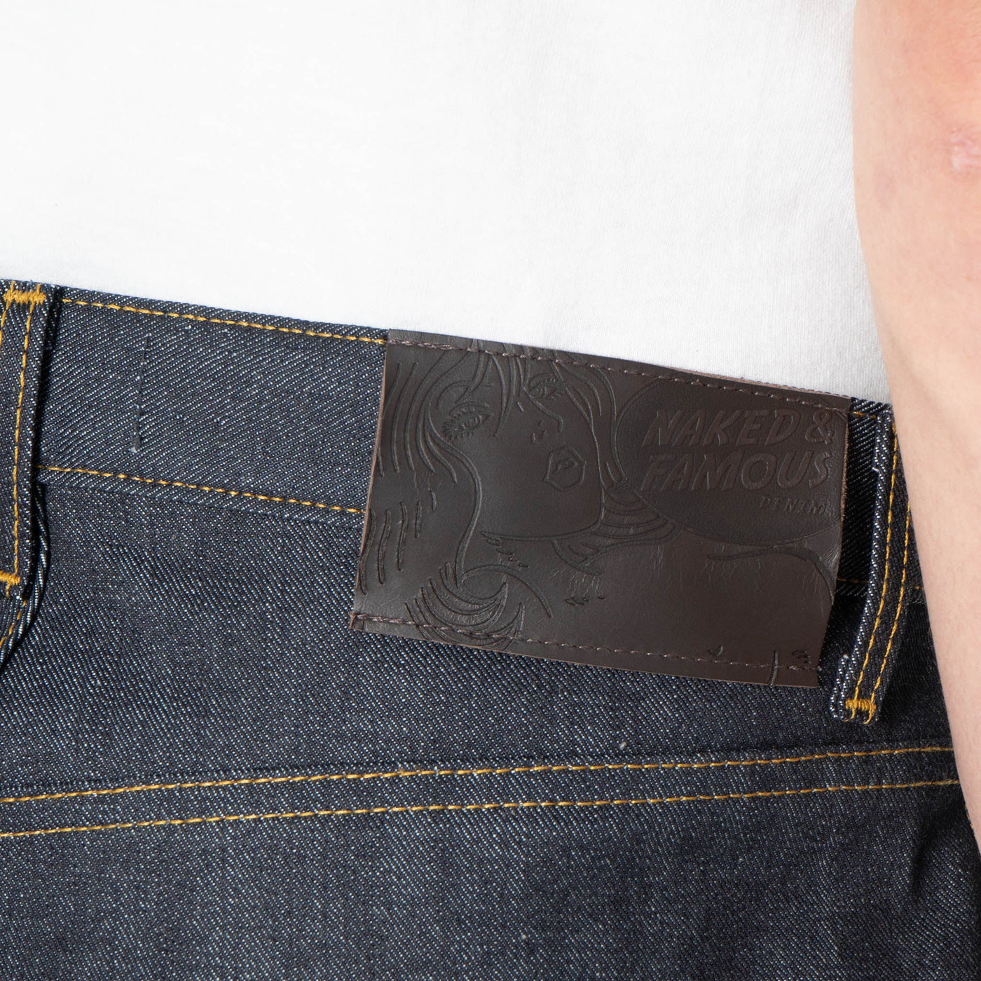 Strong Guy Left Hand Twill Selvedge — leather patch